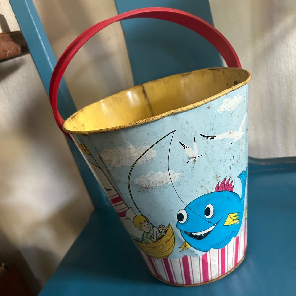 Vintage 1960'S J. CHEIN TIN LITHO SAND PAIL - Picture 4 of 9